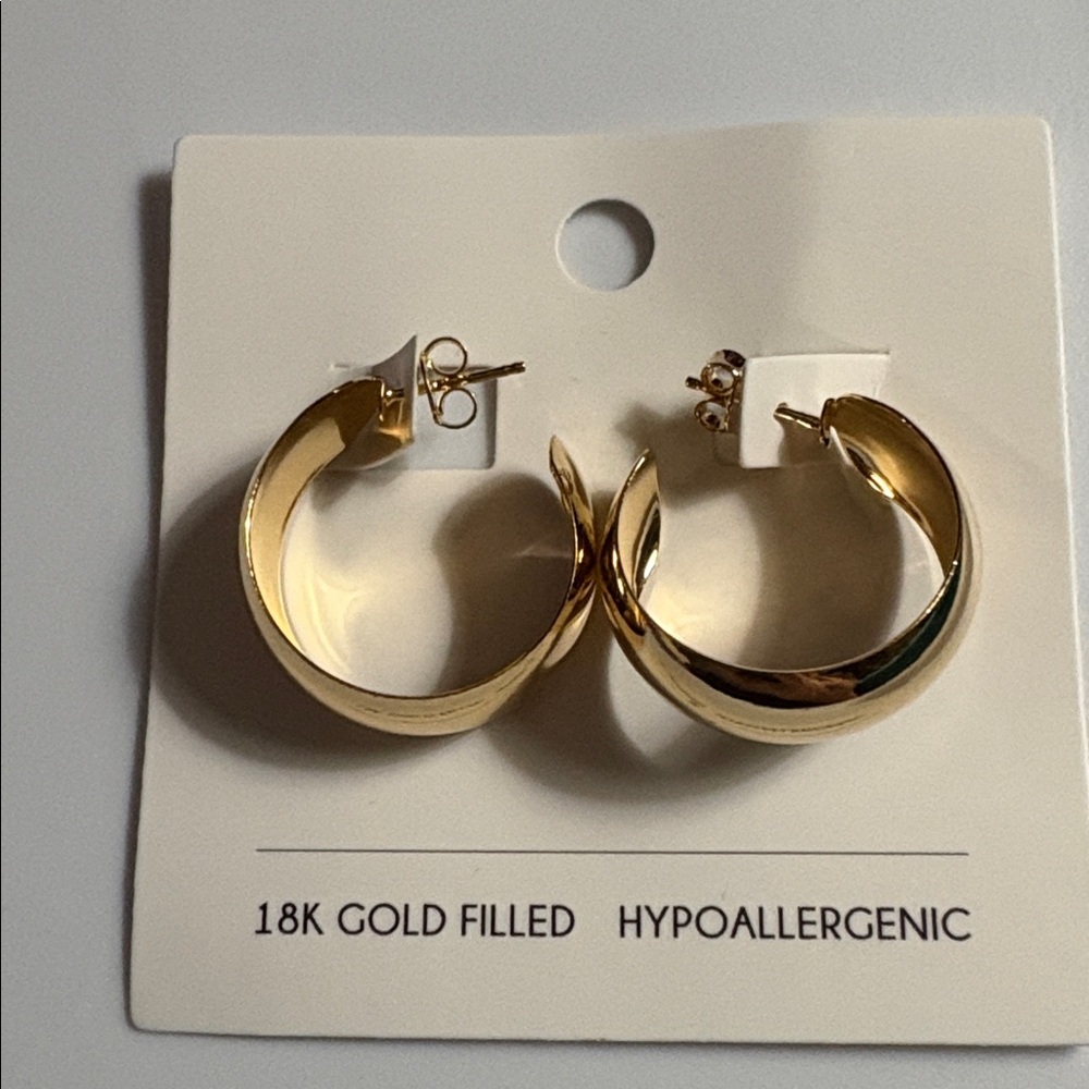 18K Gold Filled Hoop Earrings